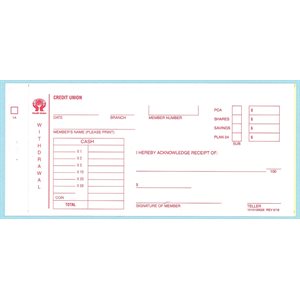 Withdrawal Slip - Member (2 Part)